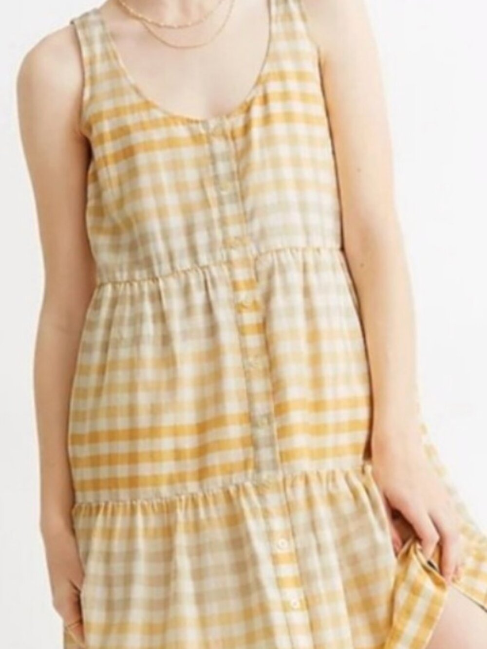 Madewell Small Yellow Button up Sleeveless Dress